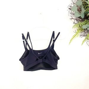 Nike Sports Bra Layered Ribbed Strappy Back Padded Large Yoga Support